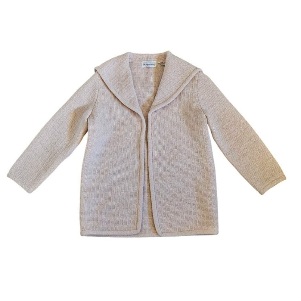 Vintage 70s sailor lapel collar knit jacket blazer size Small sweater coat pink